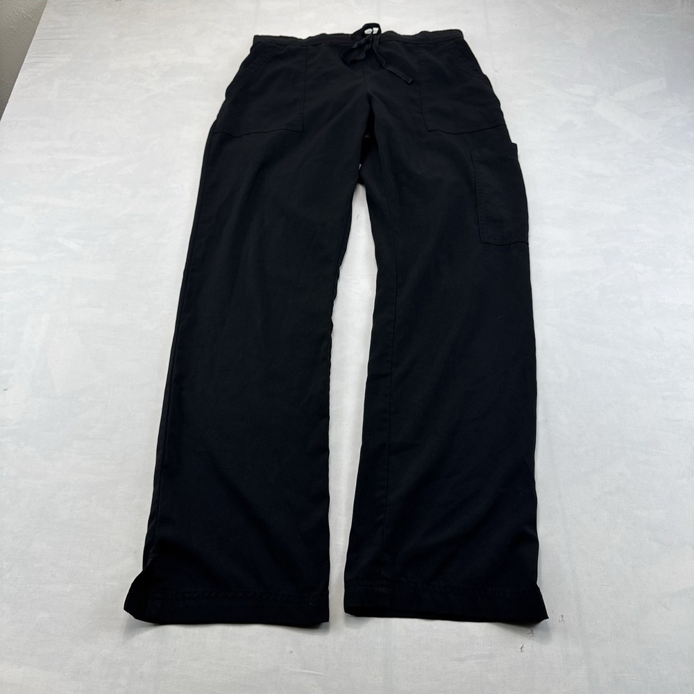 Urbane Women's S Black Drawstring Cargo Scrub Pants Straight Leg Medical Work